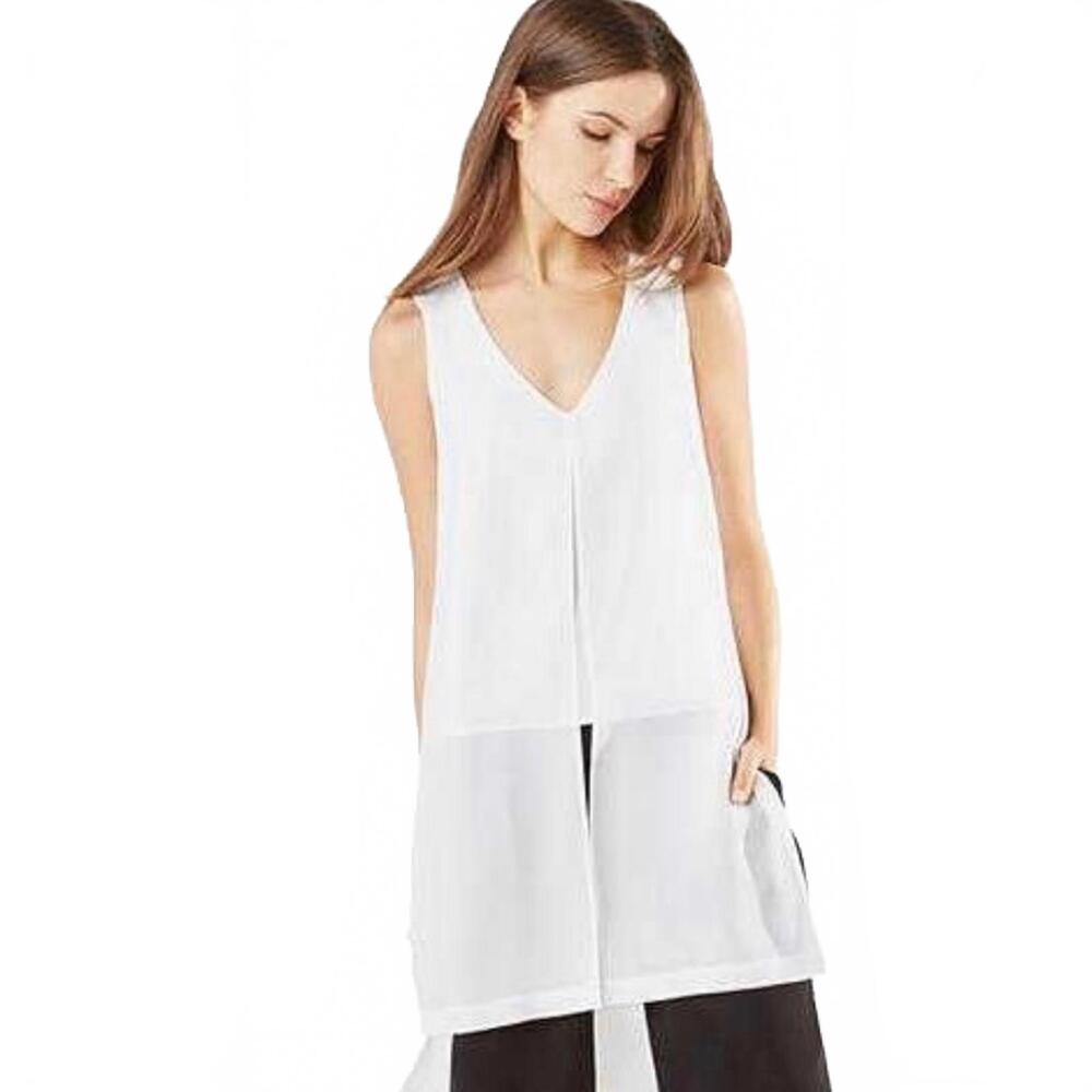 BCBG MaxAzria Svetlana High-Low Tunic Top Size M #577